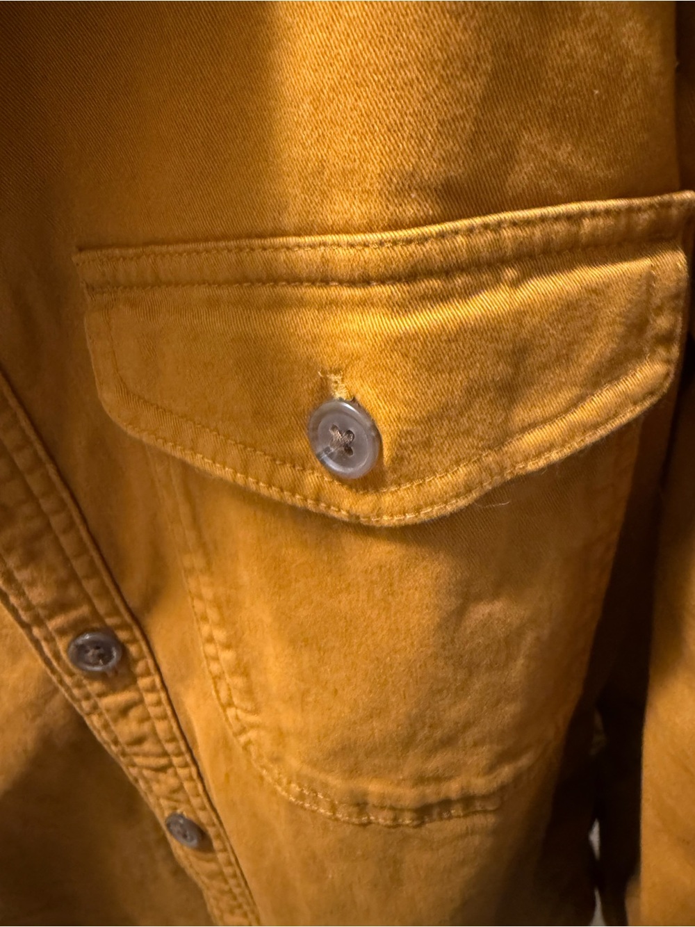 Lands' End Mustard Gold Lined Utility Shirt Jacket Men’s S Golden Pecan - Picture 3 of 7